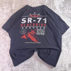 SR-71 Blackbird Smithsonian Retro Aviation Graphic Tee USA Made XL Navy